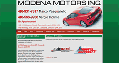 Desktop Screenshot of modenamotors.ca